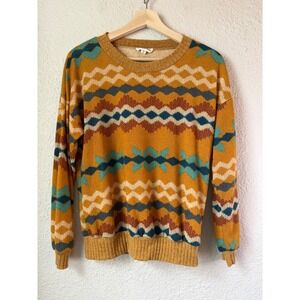 Vintage Y2K Southwestern Aztec Knit Sweater | No Less Than | Made in USA | Small